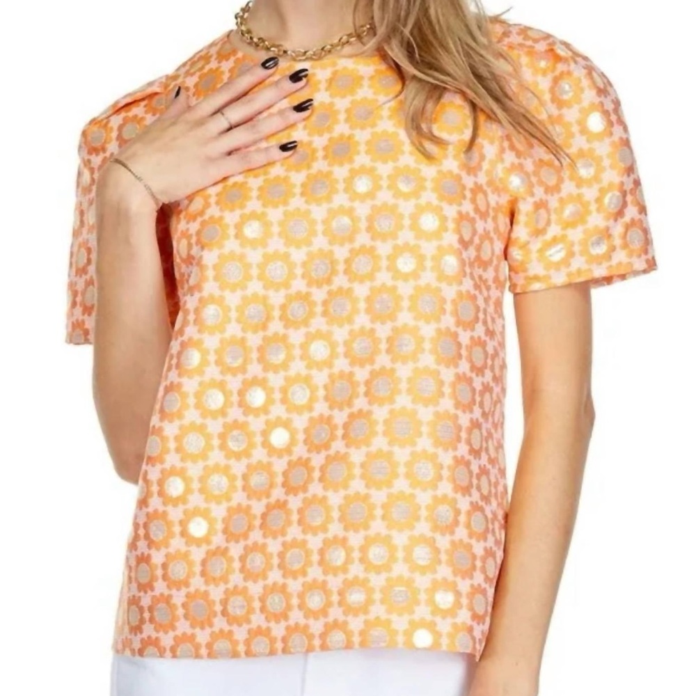 Joy Joy Short Sleeve Top Orange Daisy